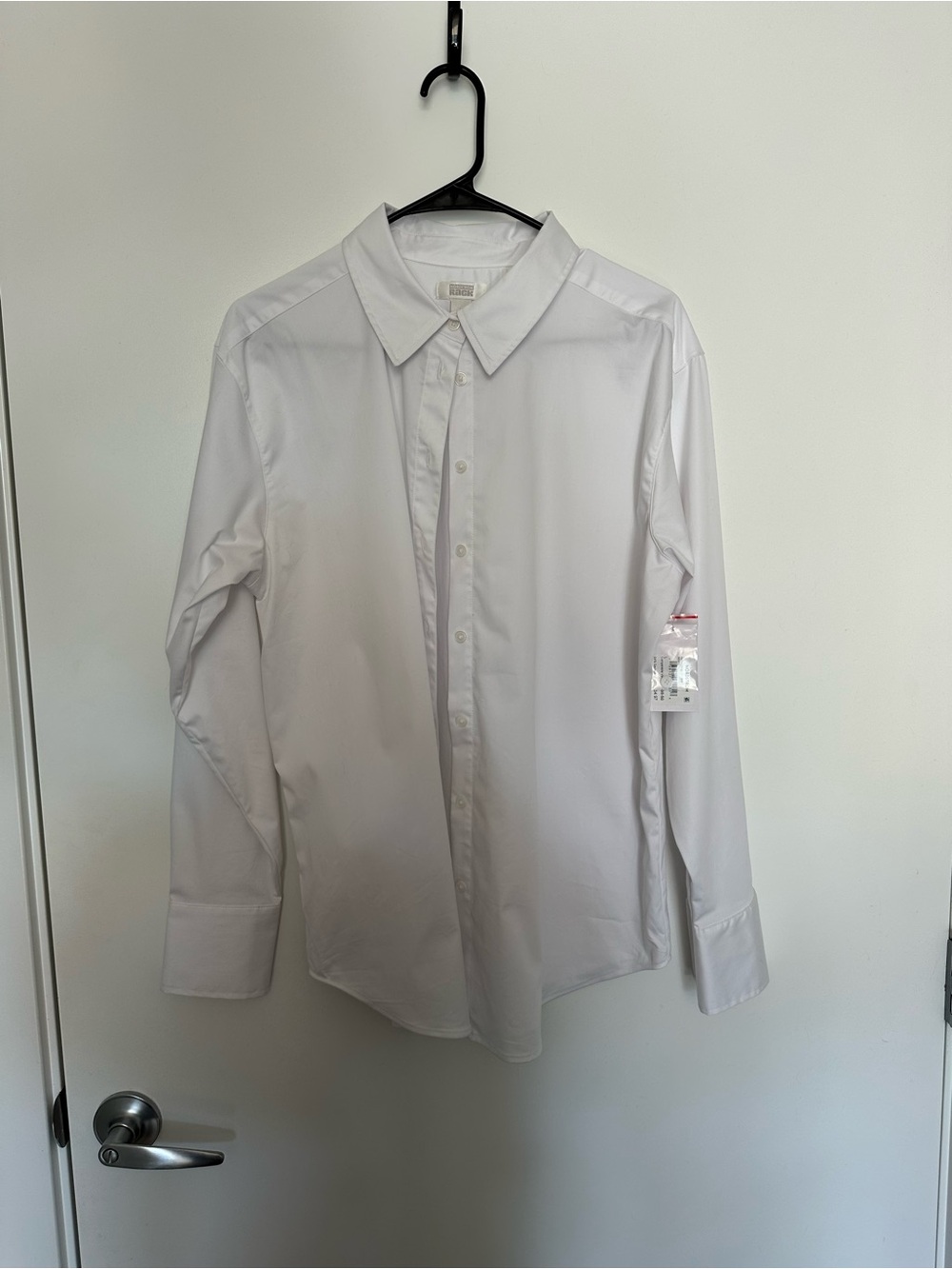 Men's White Long-Sleeve Dress Shirt — Tailored Spread Collar
